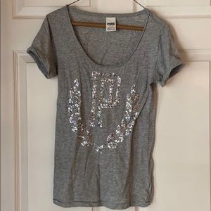 Sequins Stitched PINK Short Sleeve Shirt
